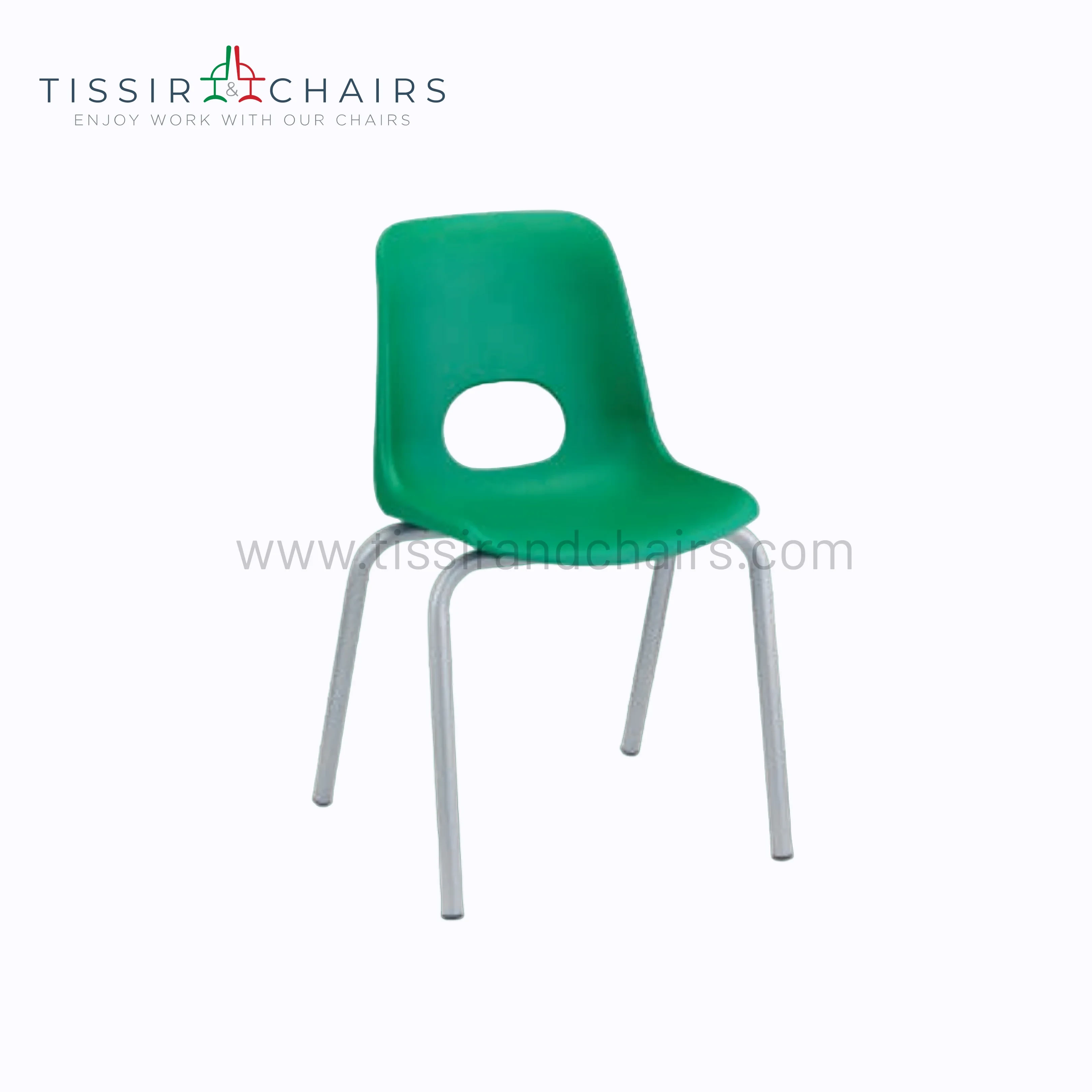 Chaise Teddy pour les écoles - Piètement métallique Laque gris